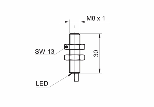 IGYX 08N17B3/L 电感式接近开关的尺寸图